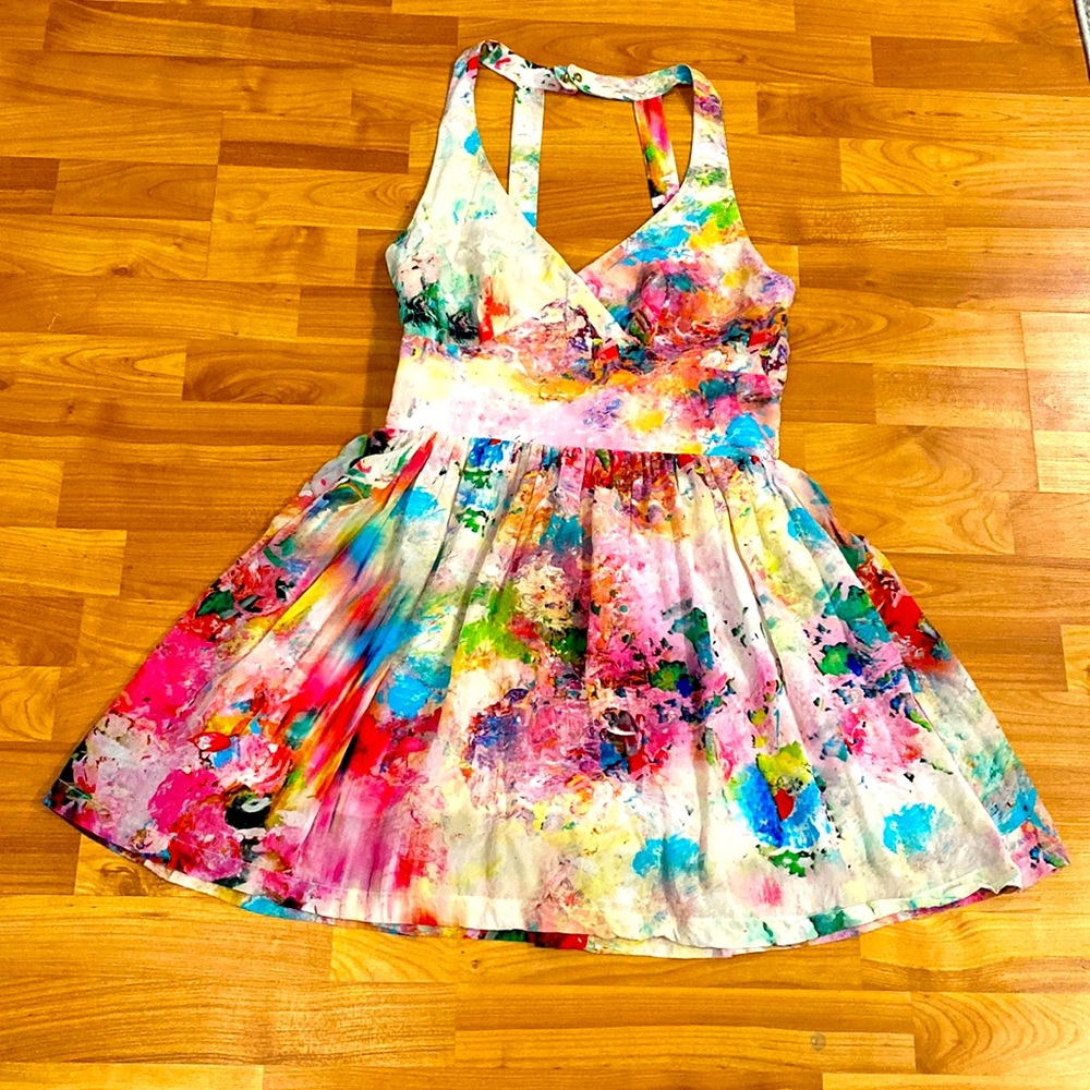 Amanda Uprichard Watercolored Silk Dress